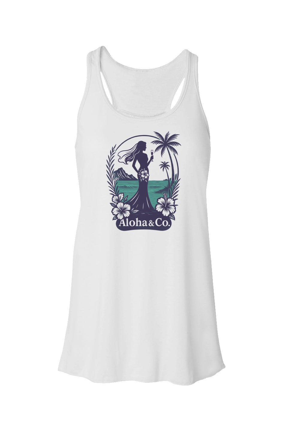 Aloha Bride Celebration Flowy Racerback Tank