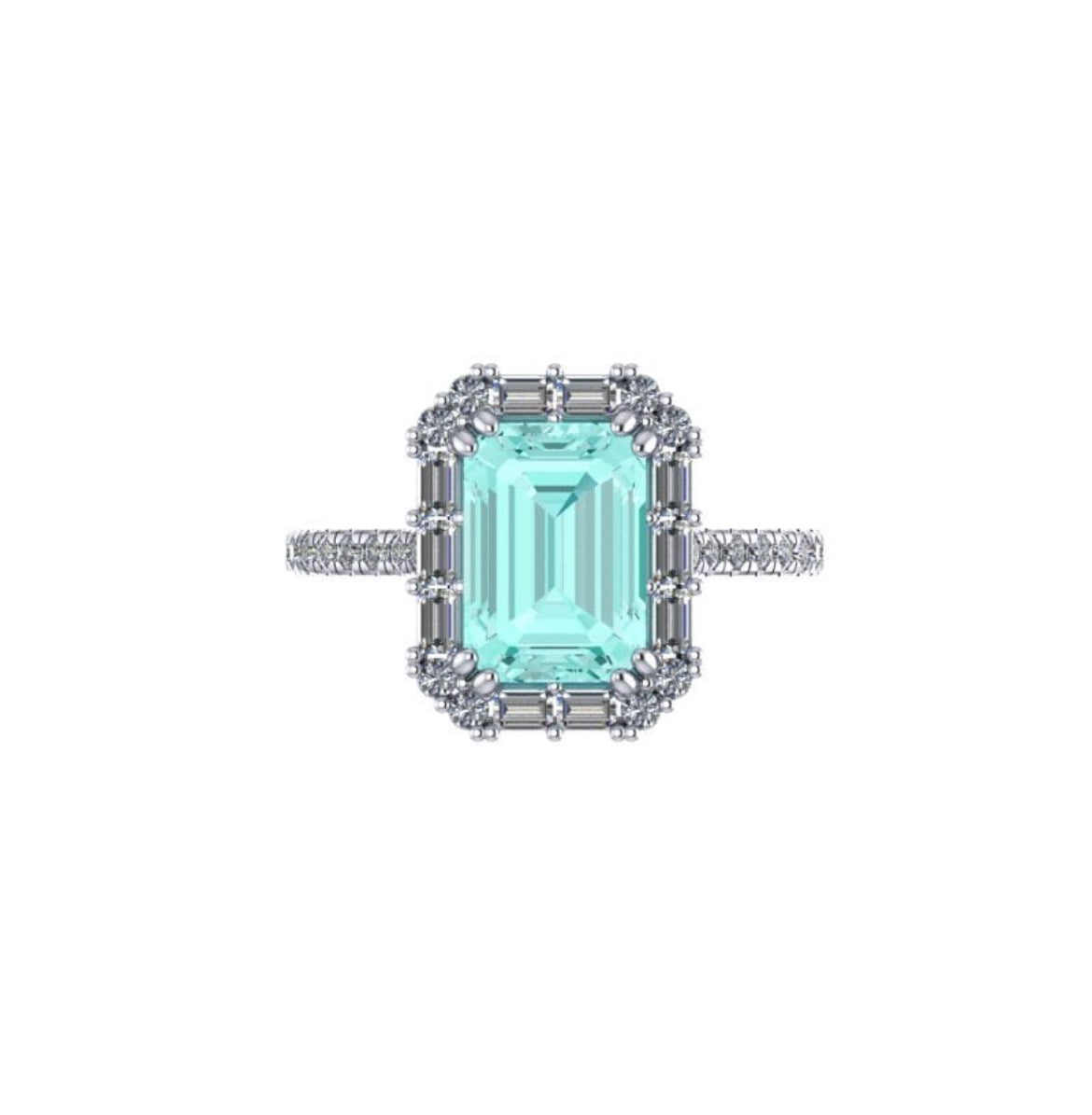 Vintage Inspired Tourmaline and Diamond Ring